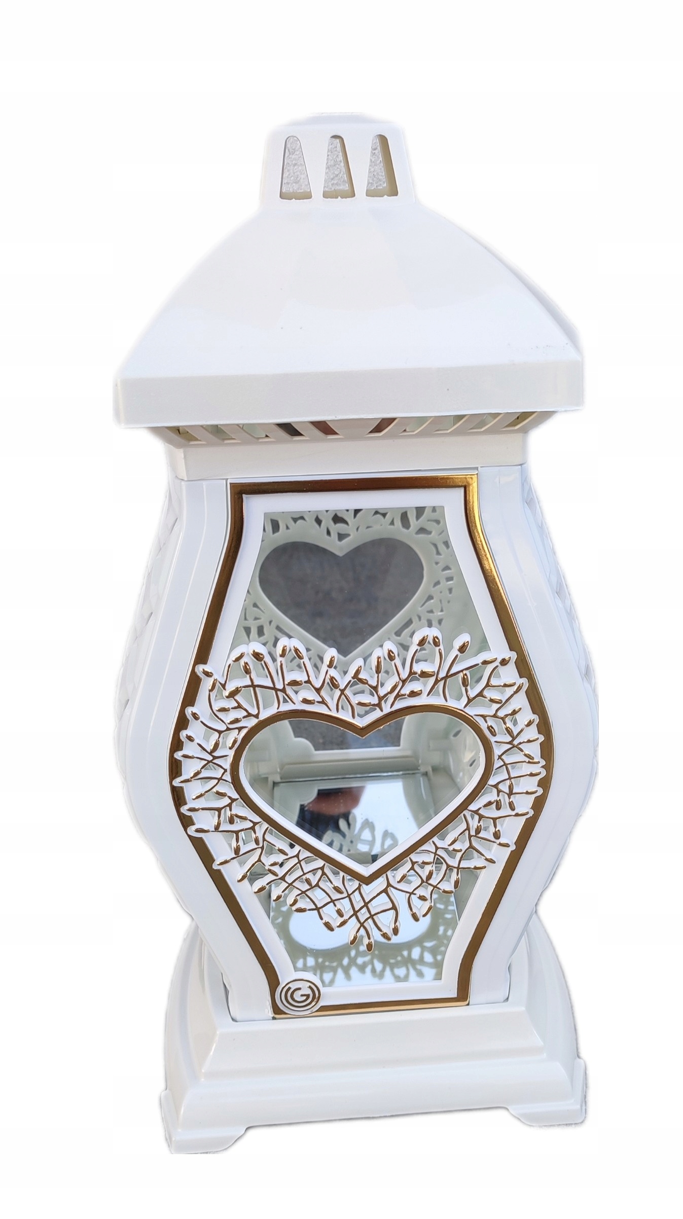 ZNICZ lampion PIĘKNY elegancki i nowoczesny 35cm BIAŁY - obrazek 8
