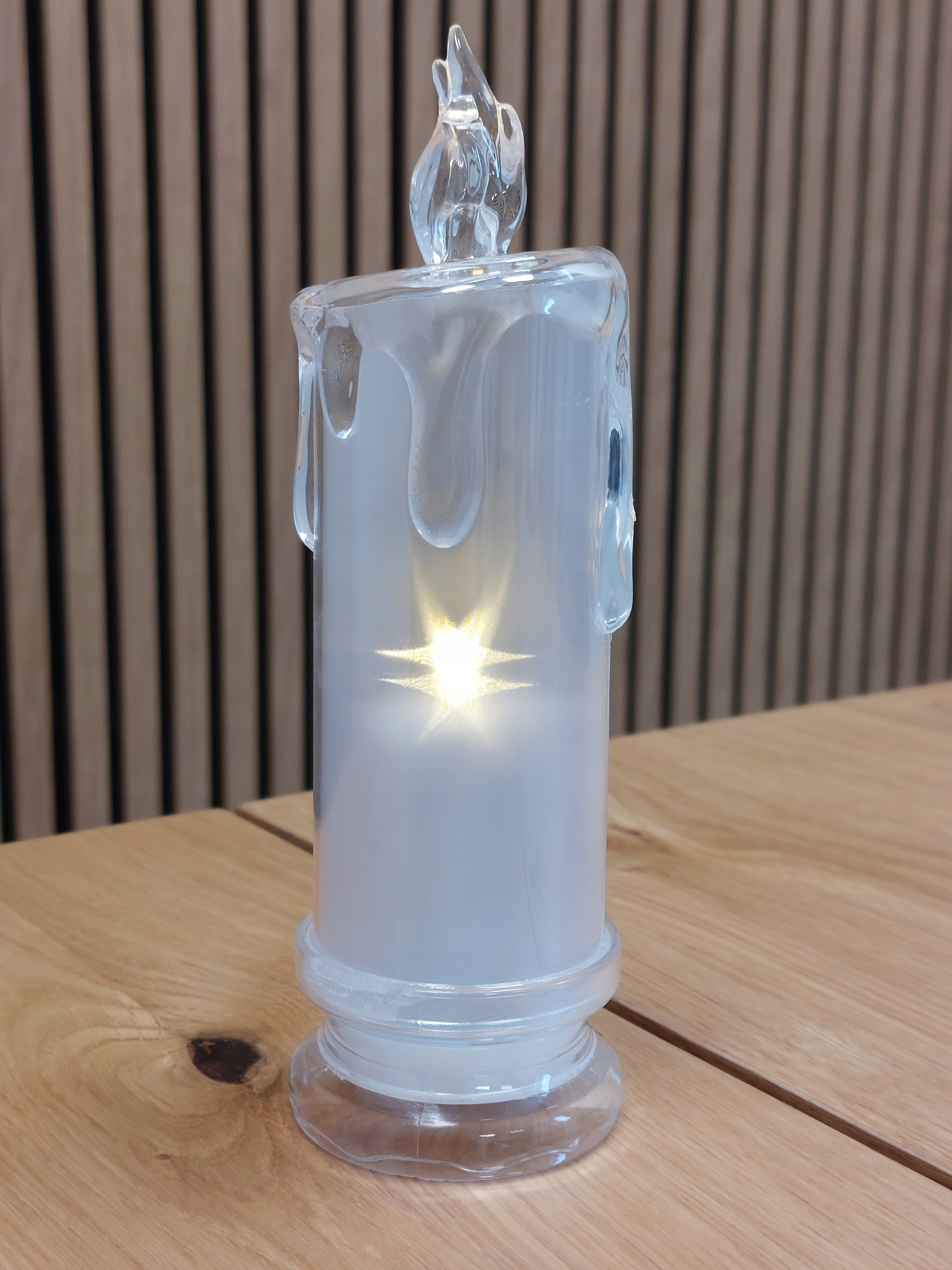 Świeca AKRYLOWA LED na baterie 18 cm HOLOGRAFICZNY EFEKT - obrazek 4