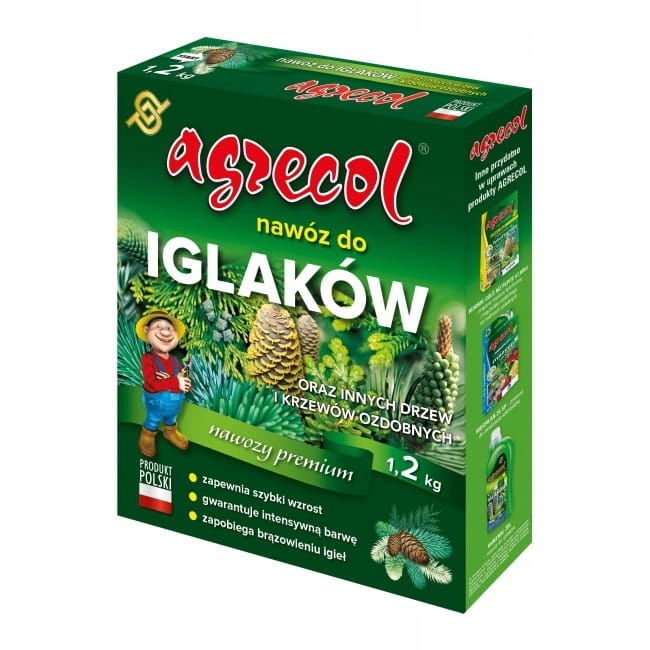Nawóz do iglaków Tui Przeciw Brązowieniu Żółknięciu Igieł Agrecol 1,2 kg - obrazek 3