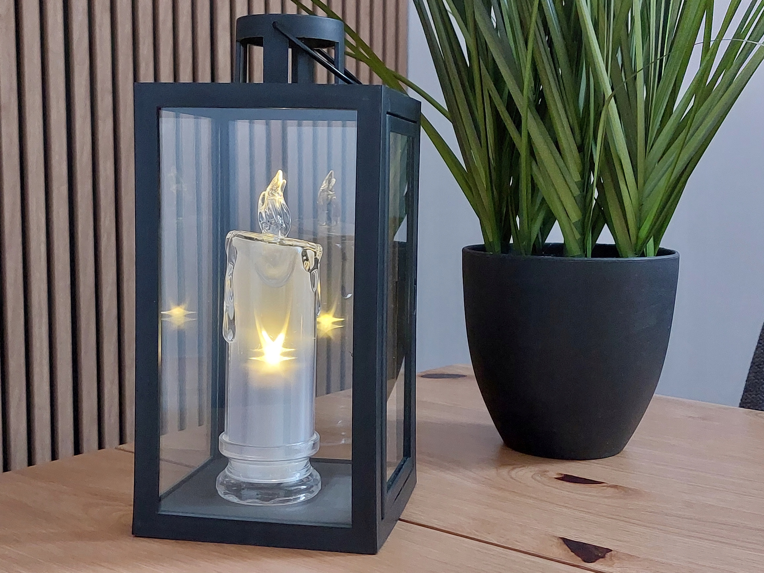 Świeca AKRYLOWA LED na baterie 18 cm HOLOGRAFICZNY EFEKT - obrazek 3