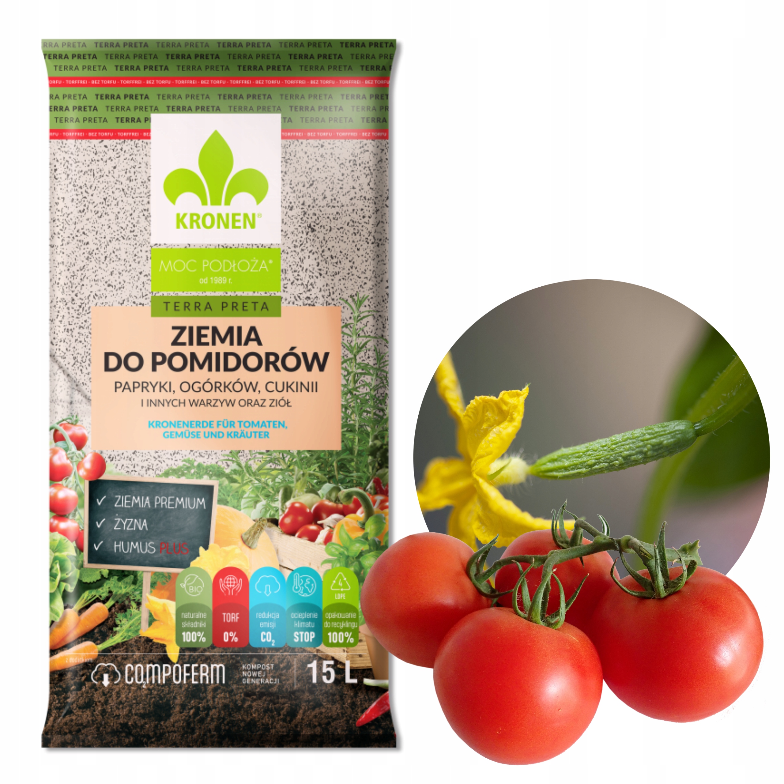 KRONEN ZIEMIA DO POMIDORÓW PAPRYKI OGÓRKÓW 15L - obrazek 3