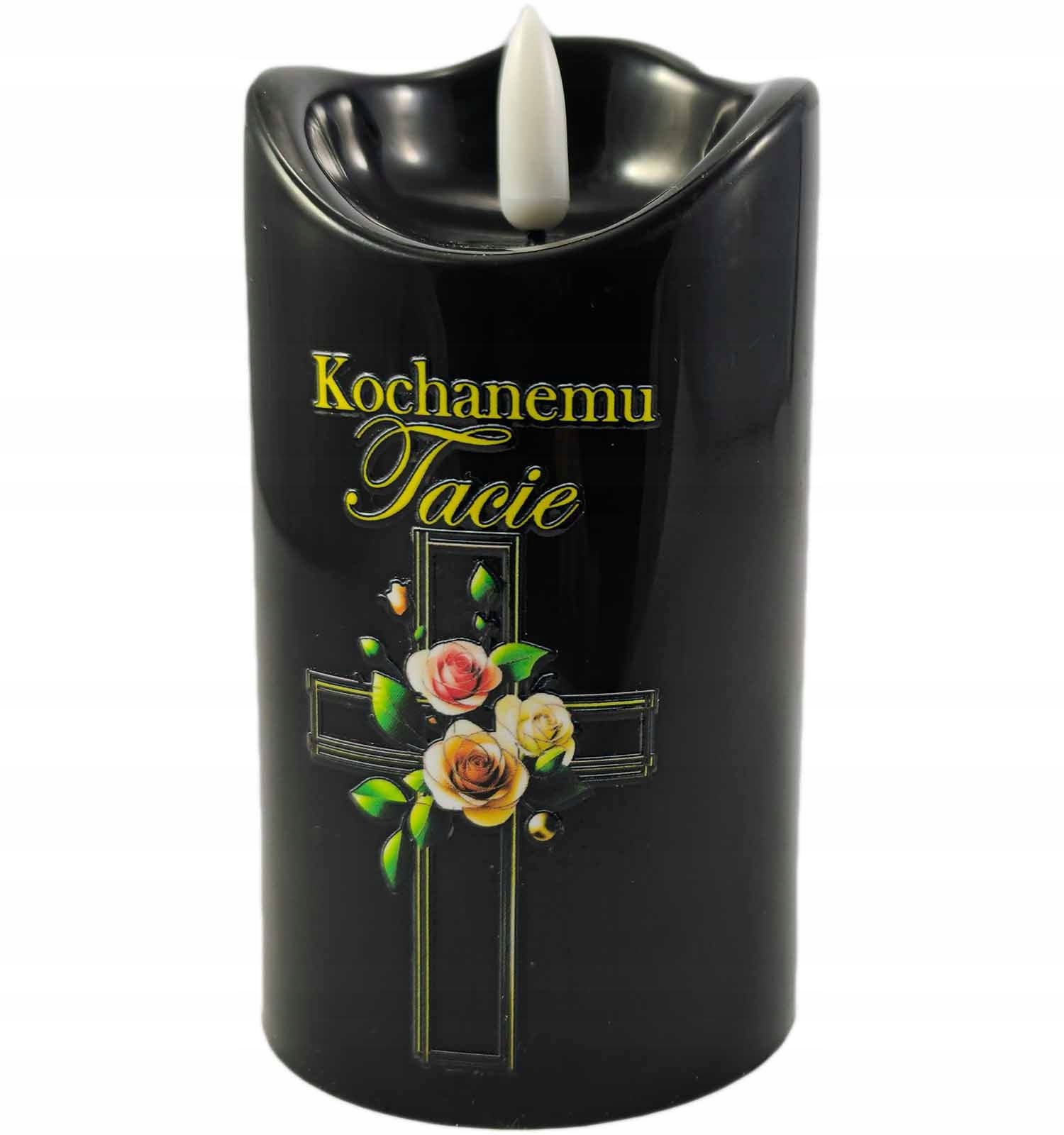 Świeca LED z płomieniem i dedykacją Kochanemu Tacie