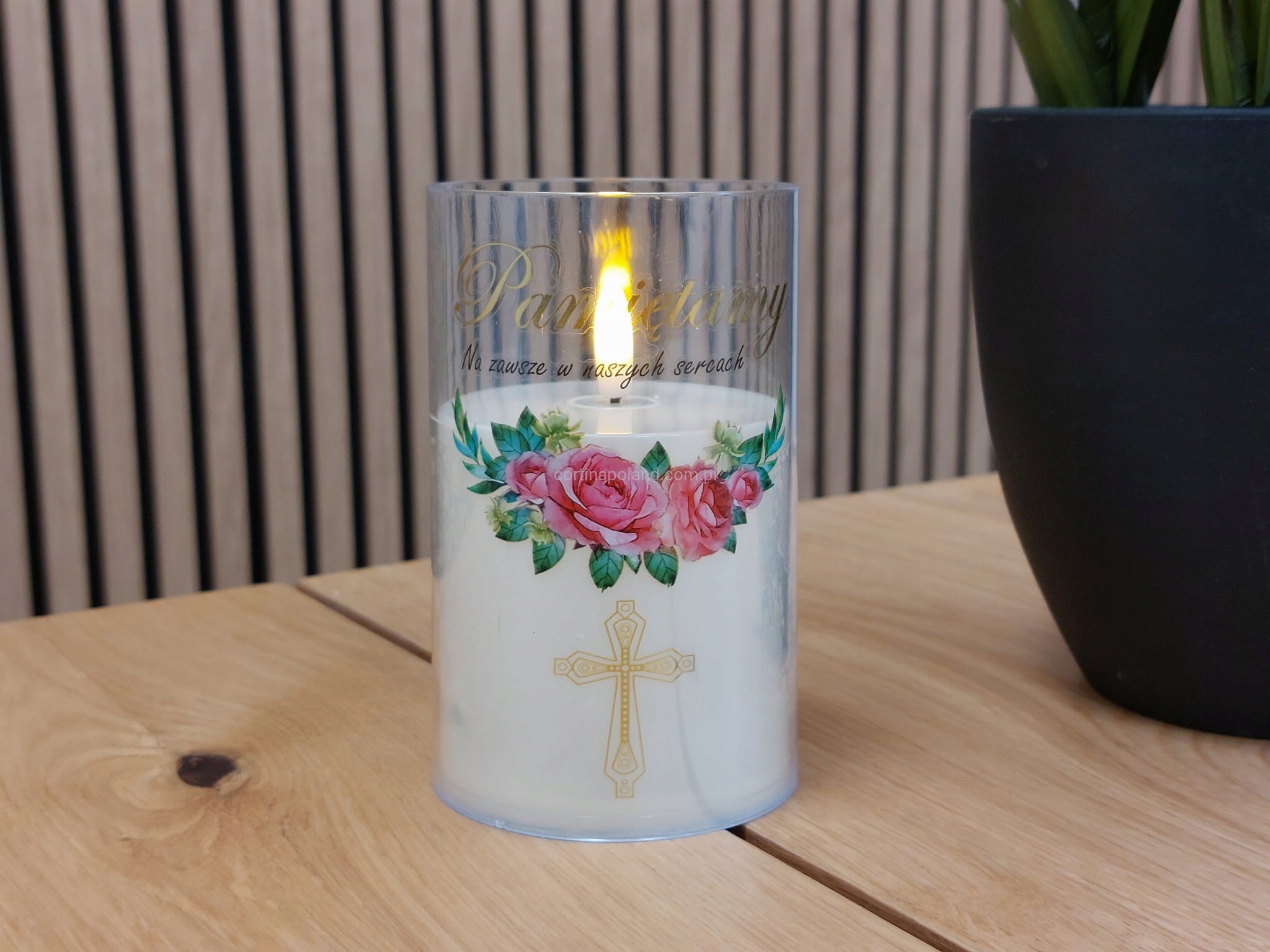 Wkład led do zniczy Cortina 12,5 cm z napisem Pamiętamy 1szt - obrazek 8