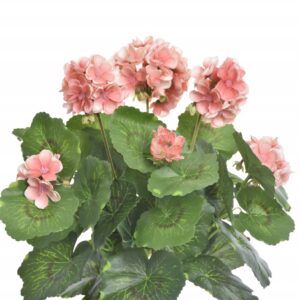 Pelargonia sztuczna bukiet kwiatów łososiowa