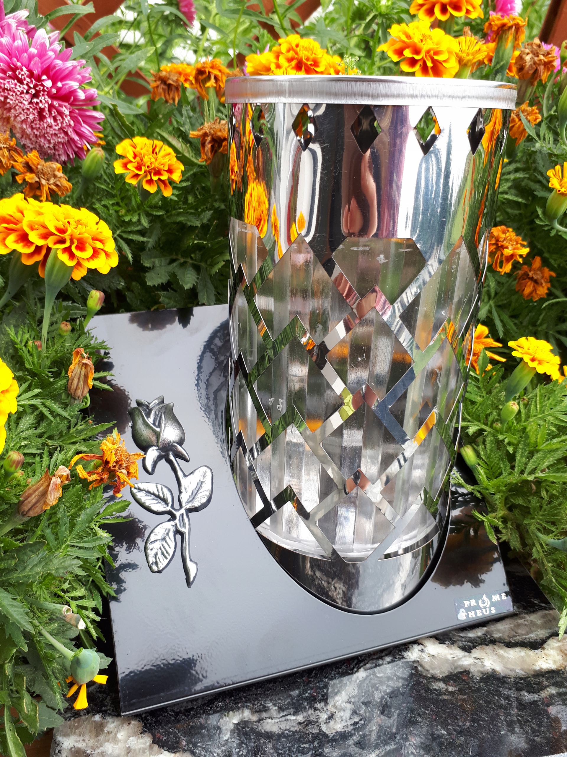 Znicz lampion metalowy z dedykacją KOCHANEJ BABCI - obrazek 6