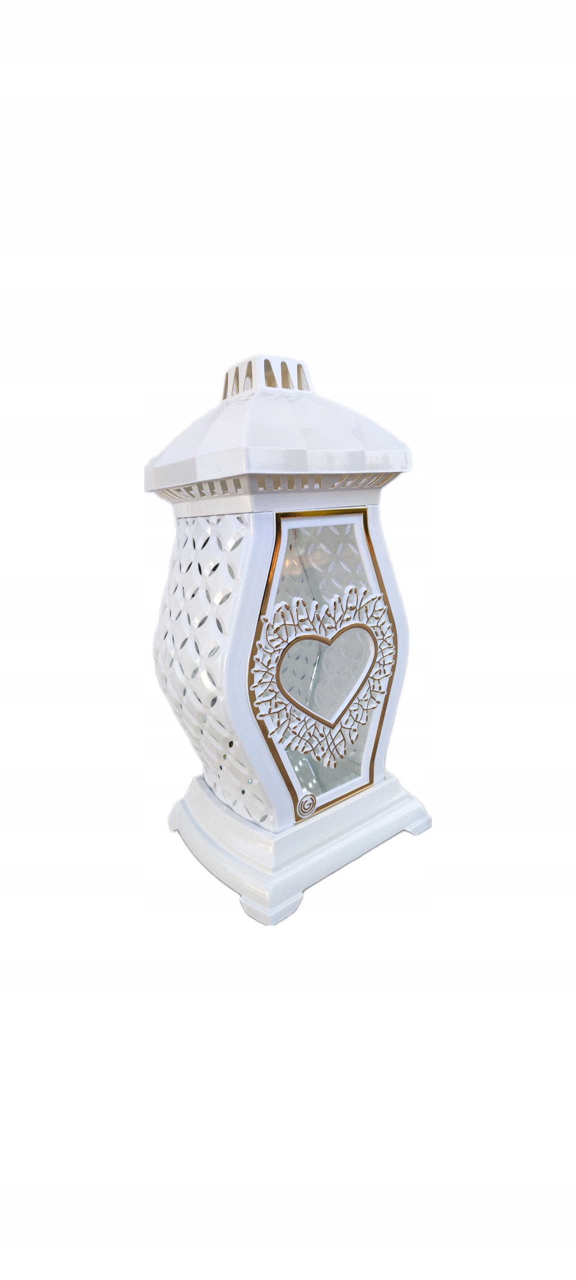 ZNICZ lampion PIĘKNY elegancki i nowoczesny 35cm BIAŁY - obrazek 6
