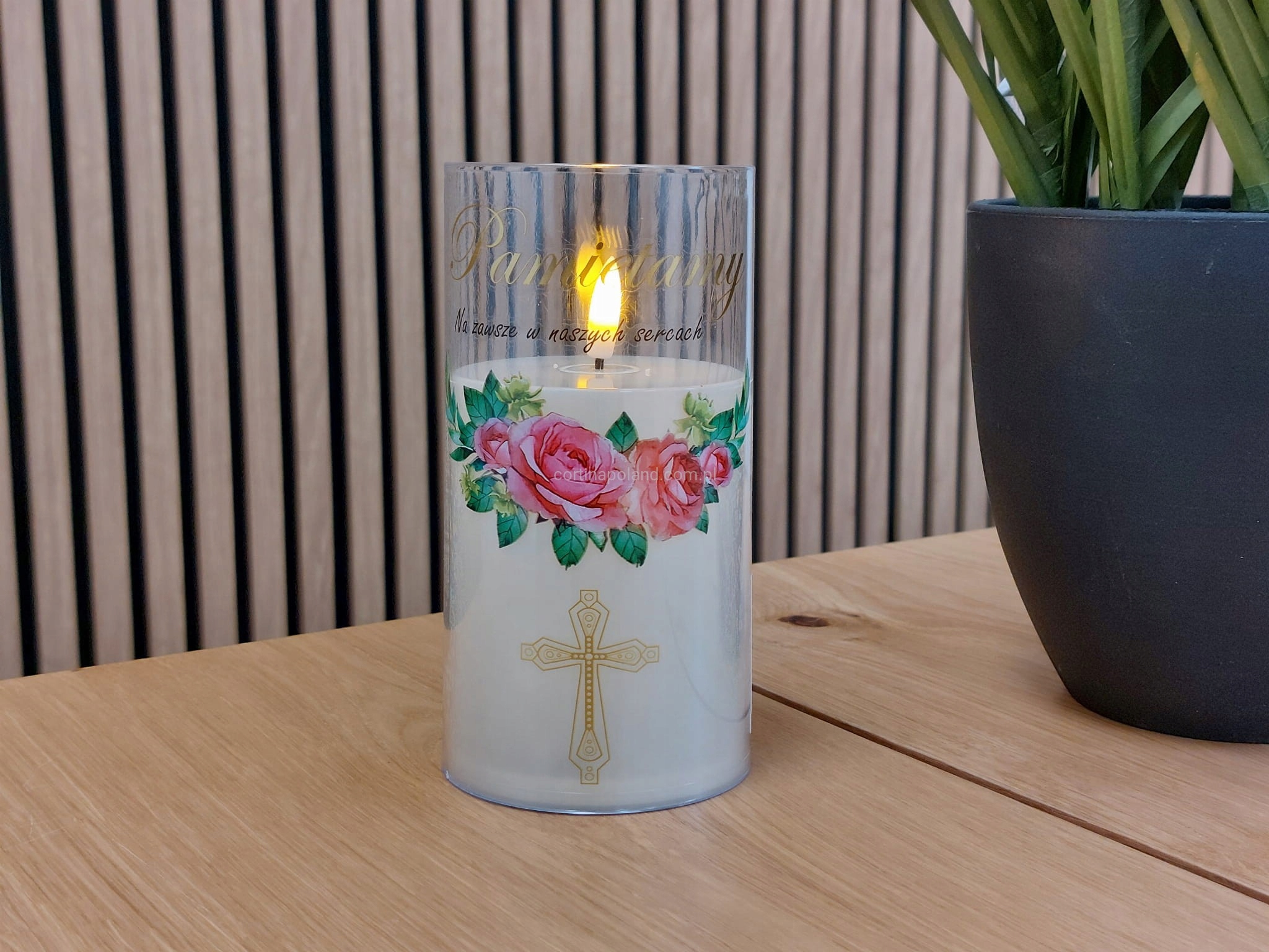 Wkład led do zniczy Cortina 12,5 cm z napisem Pamiętamy 1szt - obrazek 10