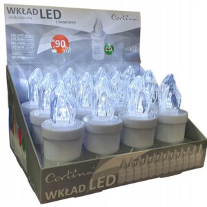 WKŁAD LED do zniczy elektryczny baterie 12 szt ŚWIECZKA