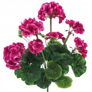 Pelargonia sztuczna bukiet kwiatów kolor fuksja