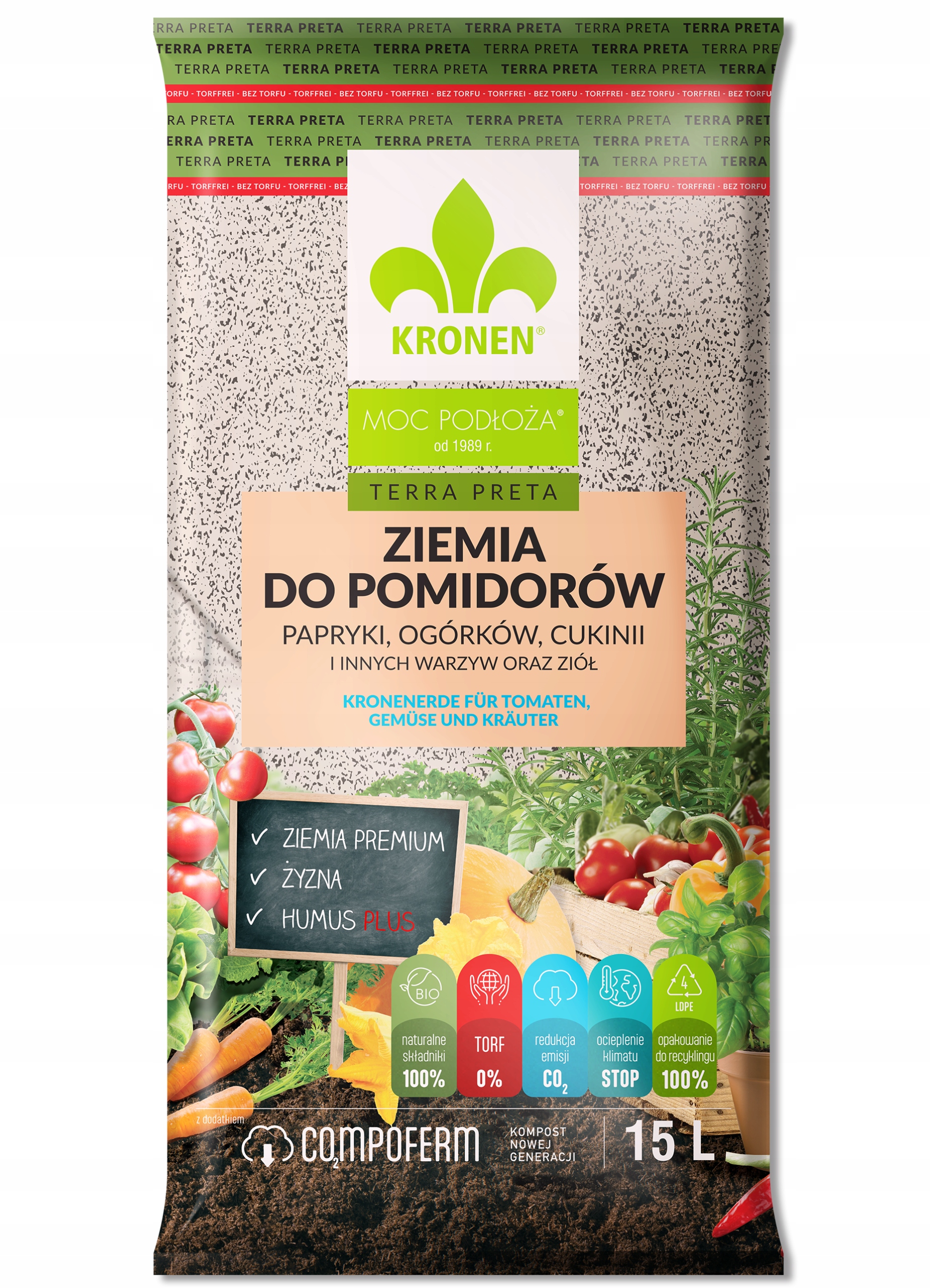 KRONEN ZIEMIA DO POMIDORÓW PAPRYKI OGÓRKÓW 15L