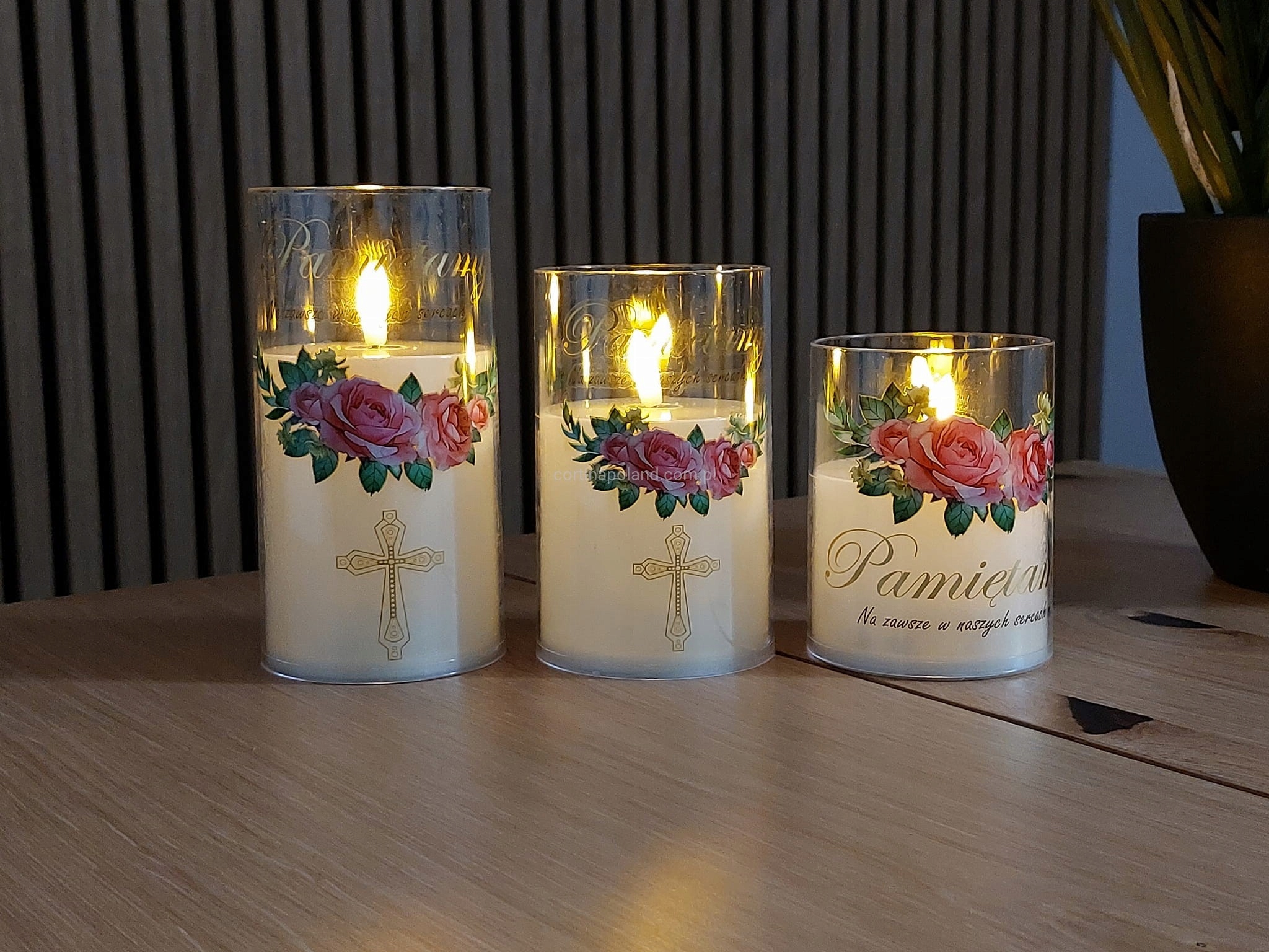 Wkład led do zniczy Cortina 12,5 cm z napisem Pamiętamy 1szt - obrazek 7