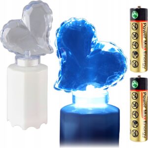Świeca led SERCE Cortina białe 13,5 cm