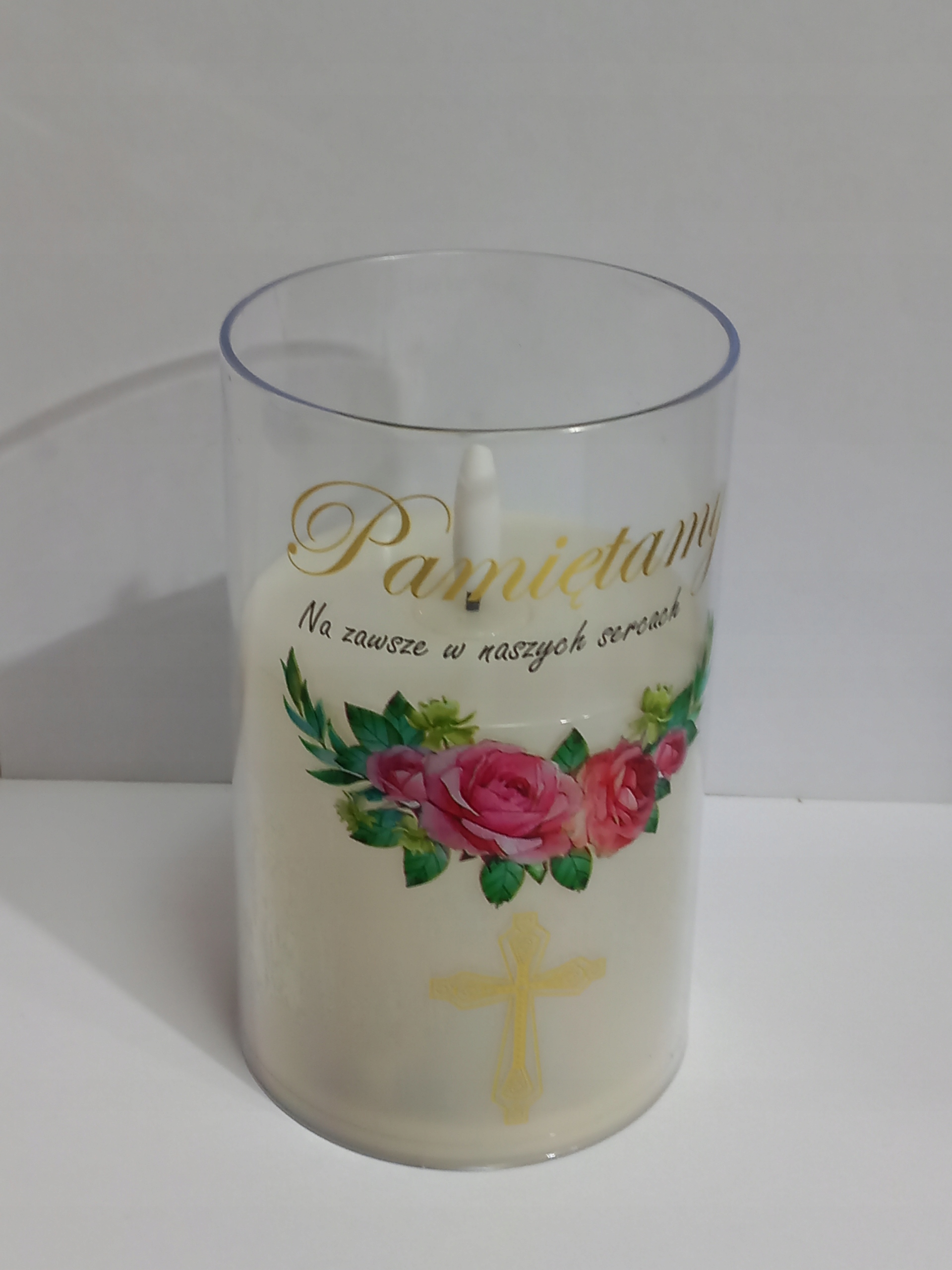 Wkład led do zniczy Cortina 12,5 cm z napisem Pamiętamy 1szt - obrazek 4