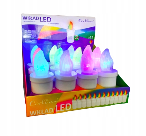 Wkład led do zniczy Cortina 11 cm zmienia kolor 1 szt